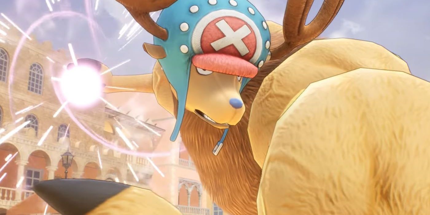 Chopper uses an Arm Point attack in One Piece Odyssey