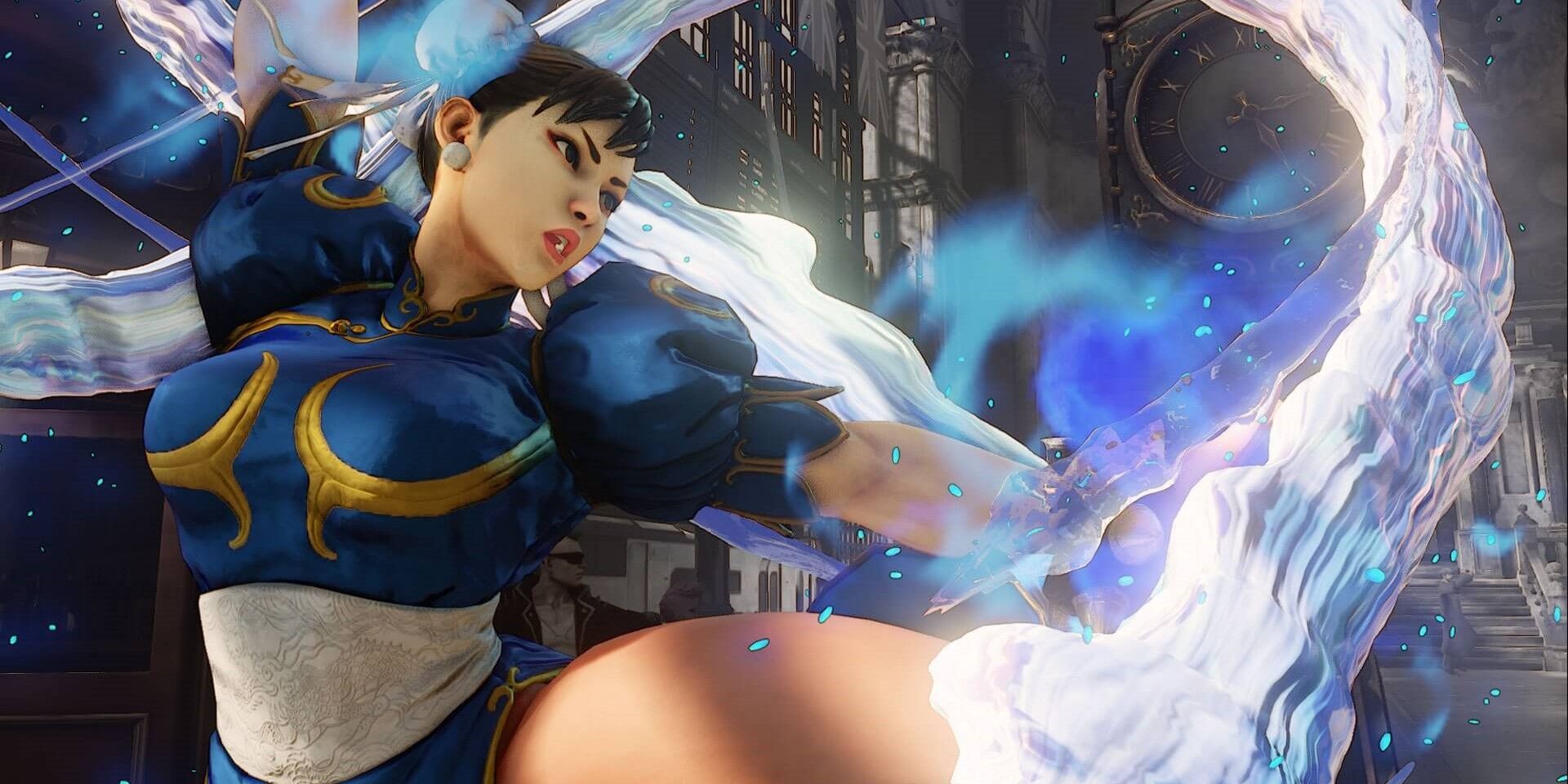 Chun Li Street Fighter Series fight pose jump kick