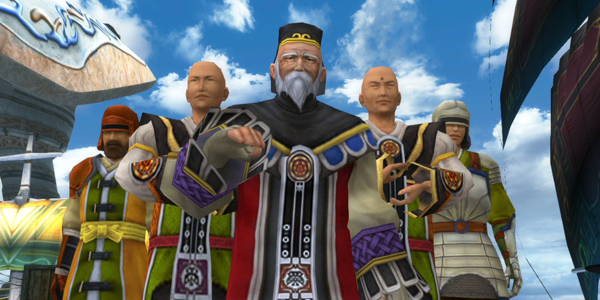 Church of Yevon's Maester and entourage in Final Fantasy 10