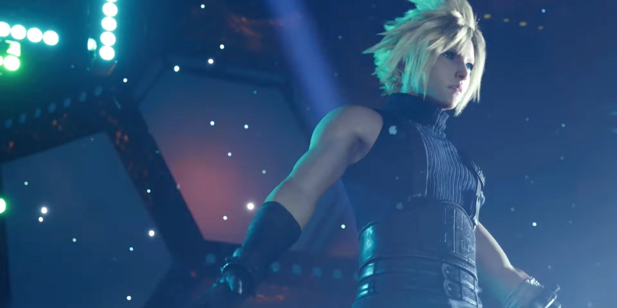 Cloud Strife dances for the audience
