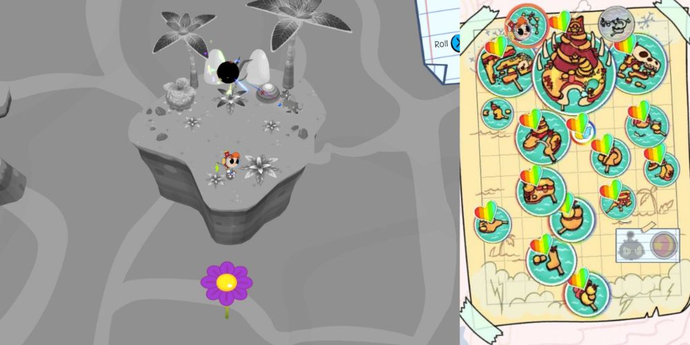 A collage of Chamble's location and where to find them on the map in Rainbow Billy.