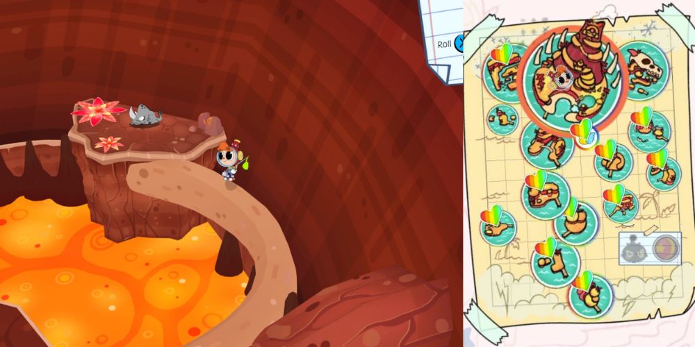 A collage of Gryno's location and where to find them on the map in Rainbow Billy.