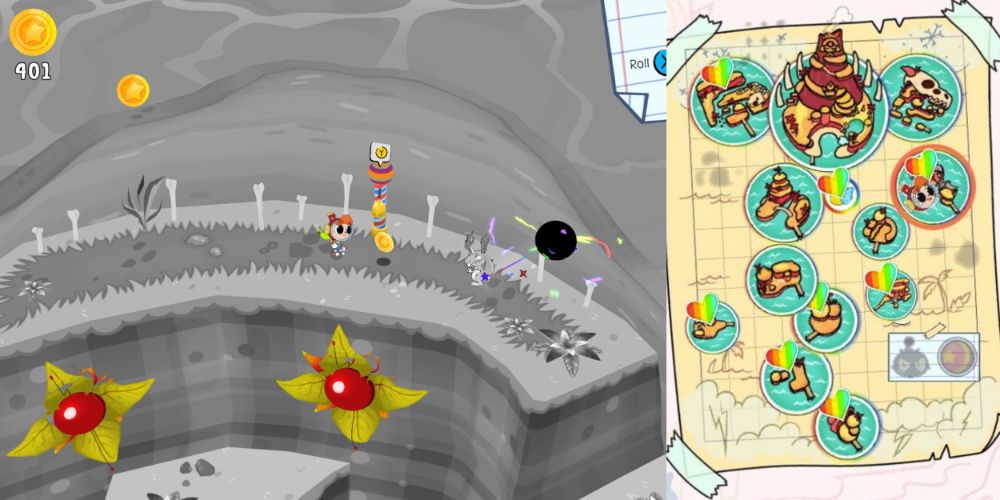 A collage of Jackopy's location and where to find them on the map in Rainbow Billy.