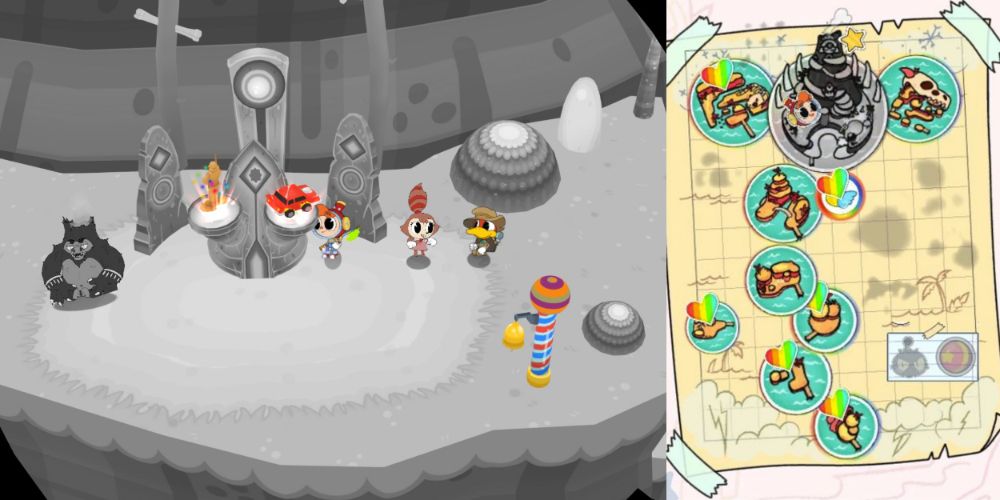 A collage of Lavarilla's location and where to find them on the map in Rainbow Billy.