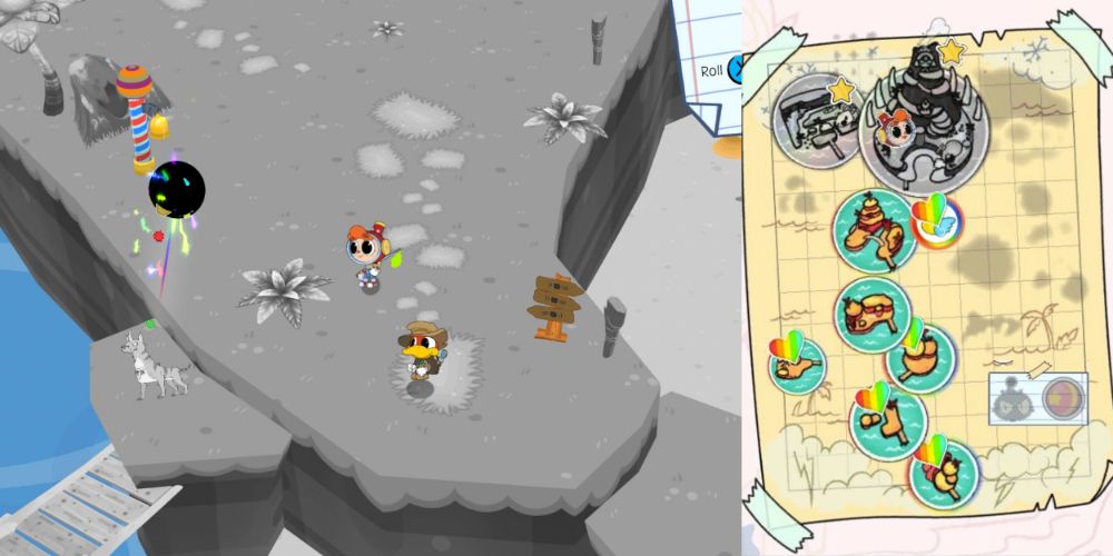 A collage of Alpharoar's location and where to find them on the map in Rainbow Billy.