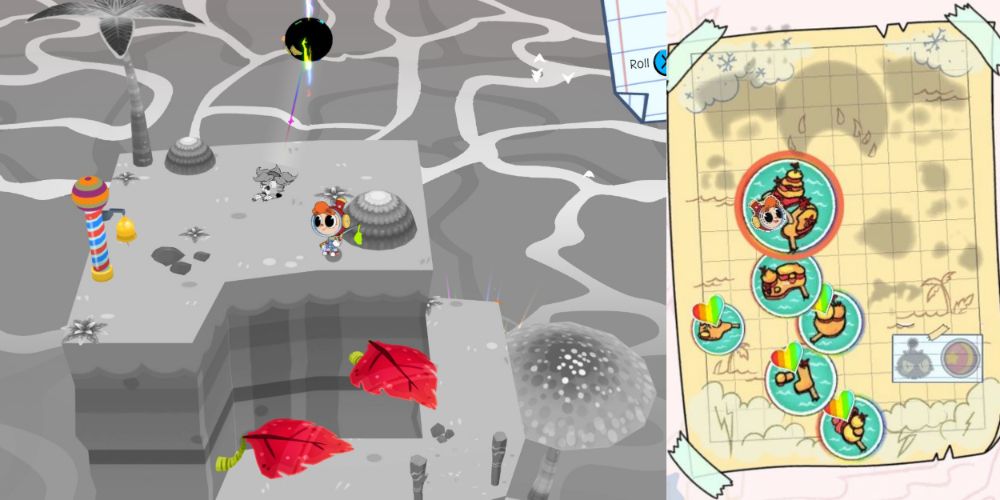 A collage of Glower's location and where to find them on the map in Rainbow Billy.