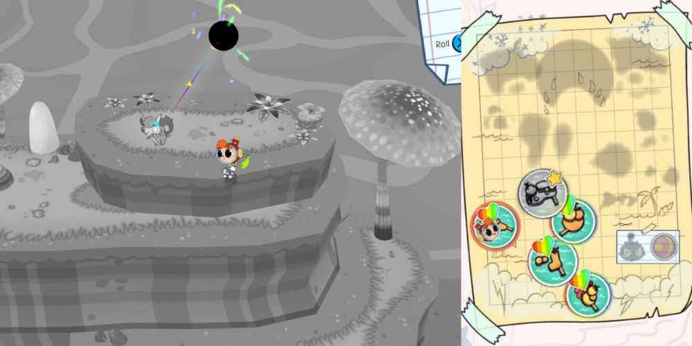 A collage of Mipsy's location and where to find them on the map in Rainbow Billy.