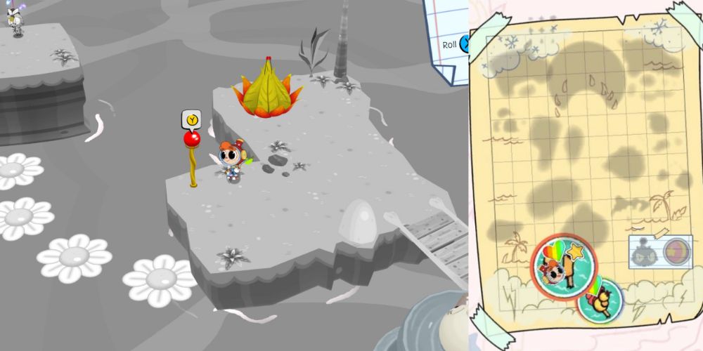 A collage of Deedle-Dee's location and where to find them on the map in Rainbow Billy.