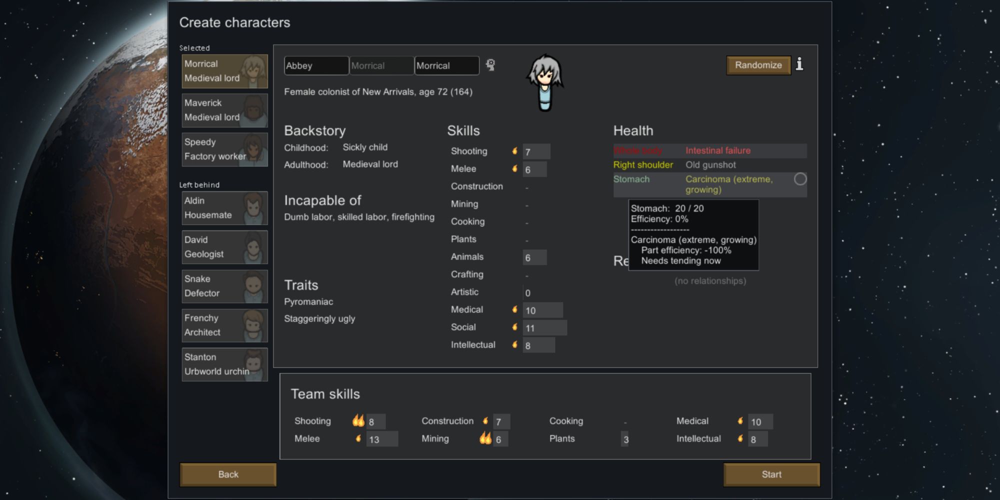 rimworld character creation