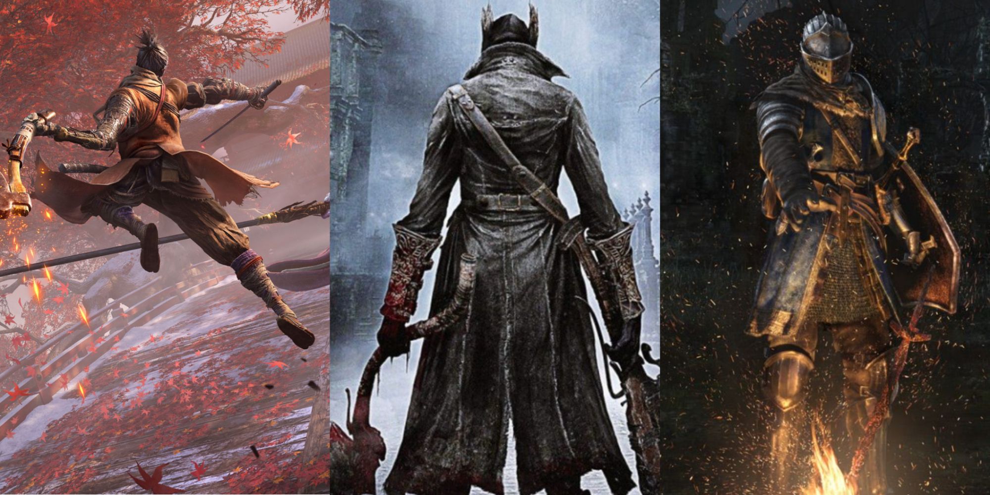 official image from sekiro, bloodborne and dark souls