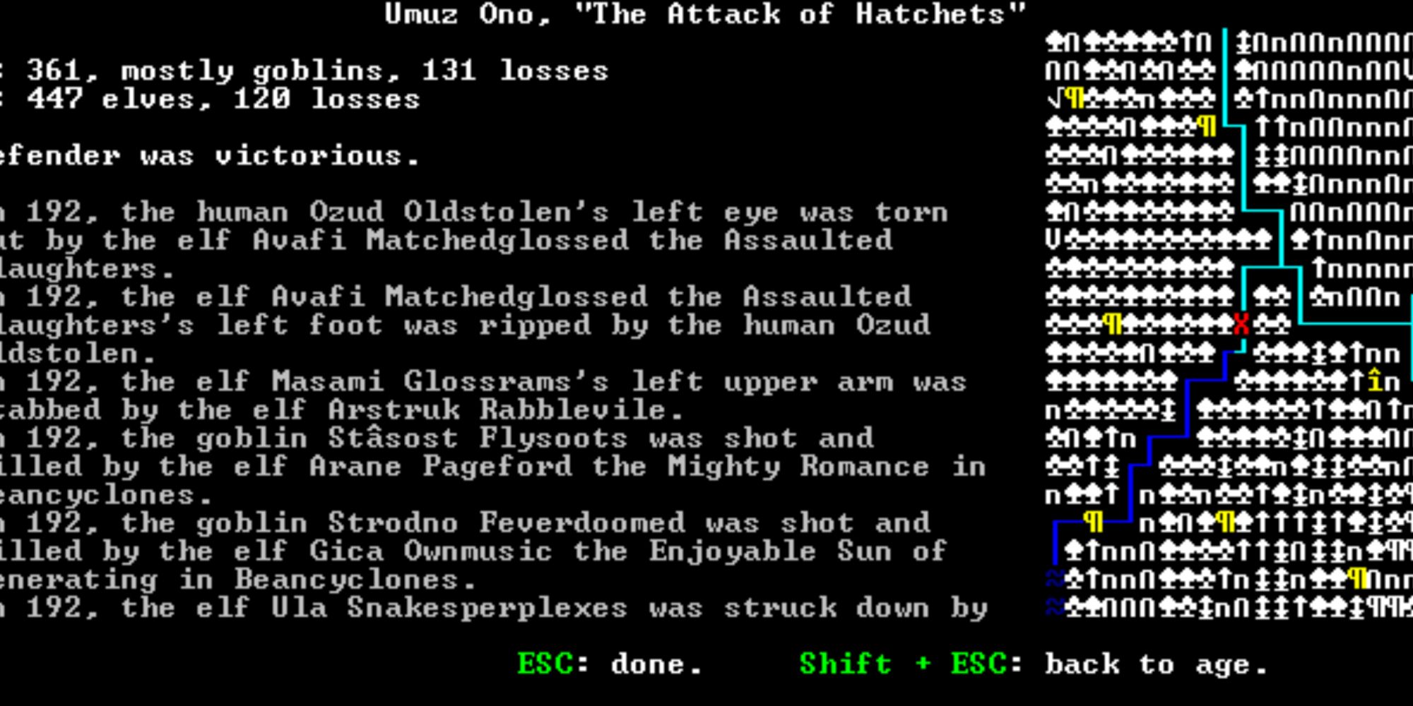 dwarf fortress legends mode description of the "attack of hatchets"