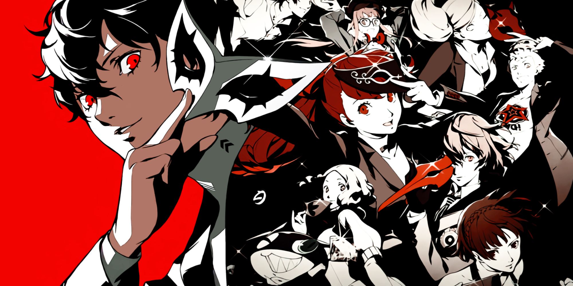 Persona 5 characters all together in a collage