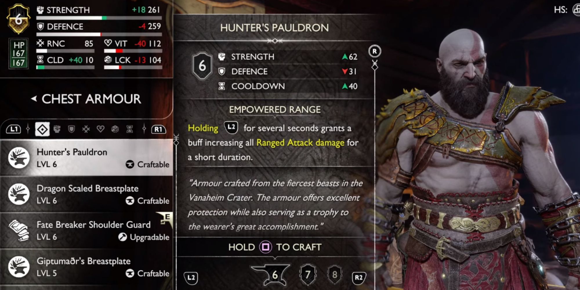 Image showing information on the Hunter's Pauldron.