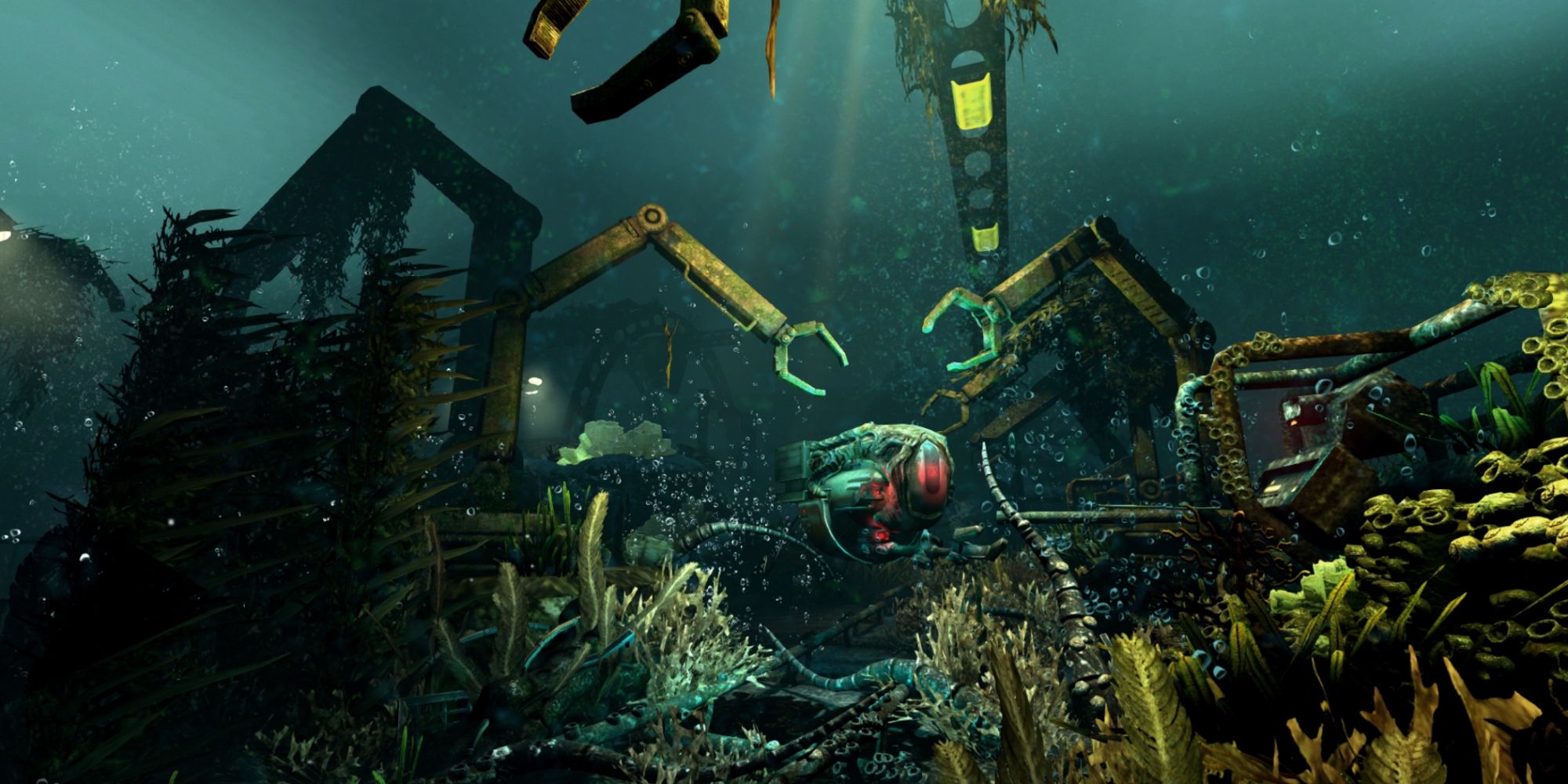 A screenshot of the underwater scenery outside the facility in SOMA.