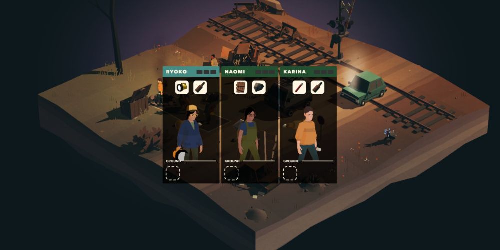 The player opens their inventory to swap items and plan their moves in Overland.