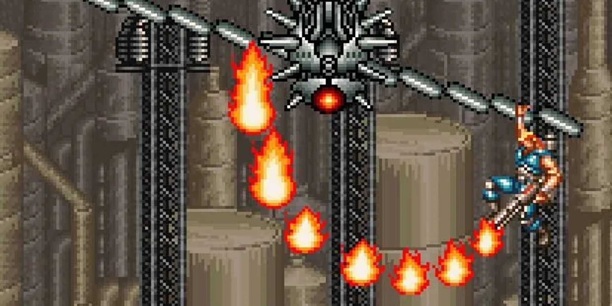 Contra 3 - Flamethrower bending fire