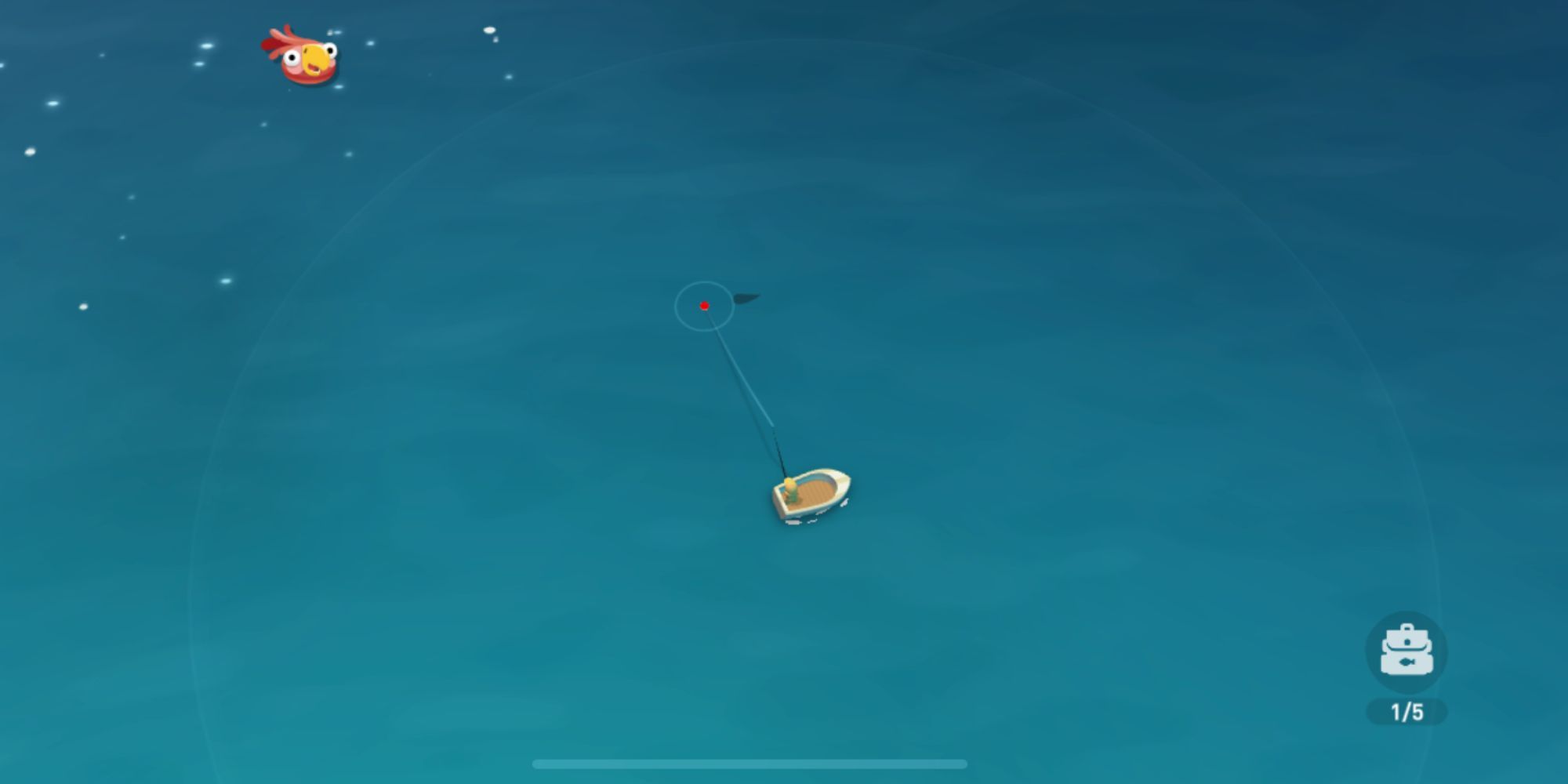 A Little Boat Attempting To Catch A Fish In Creatures Of The Deep