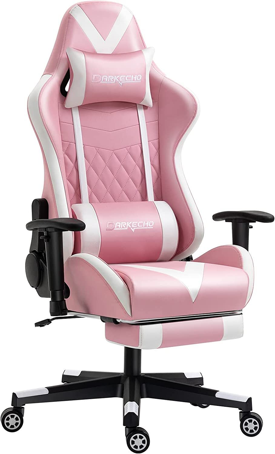 Darkecho Pink Gaming Chair with Footrest Massage