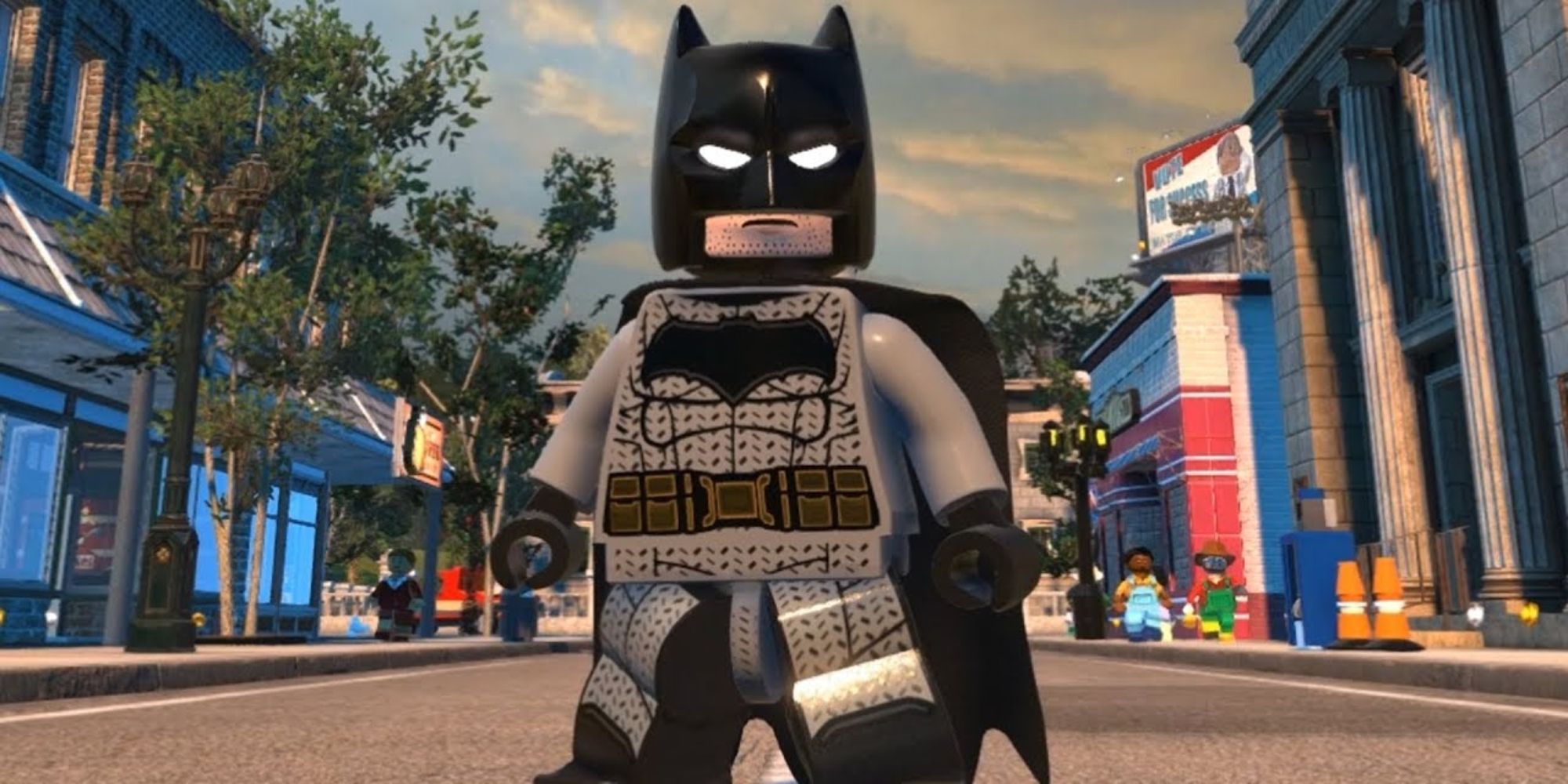 DC Super-Villains Screenshot of Lego Batman on the street