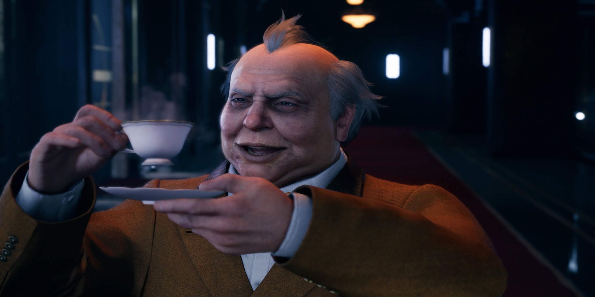 Director Palmer drinks his sugar-filled tea in FF7 Remake