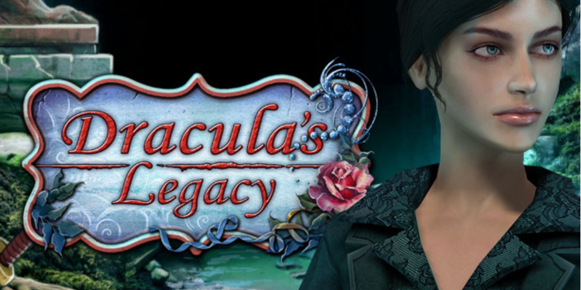 Dracula's Legacy Cover Image Woman Next To Title Card