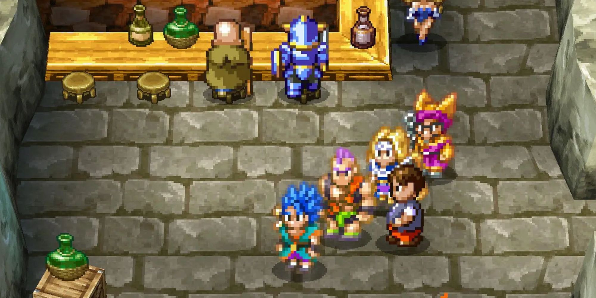 Dragon Quest 6 the party in a bar