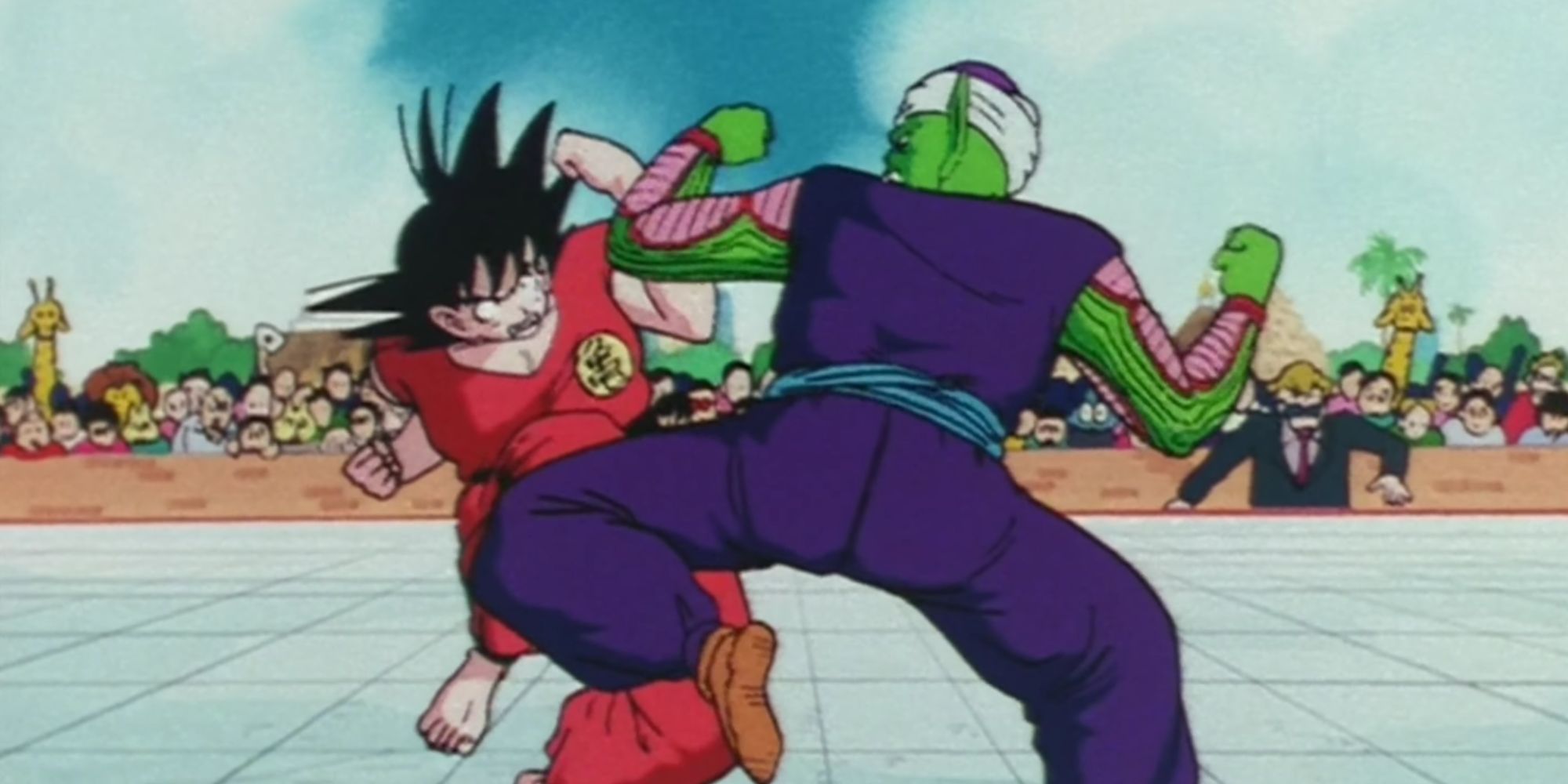 Goku vs Piccolo in Dragon Ball.
