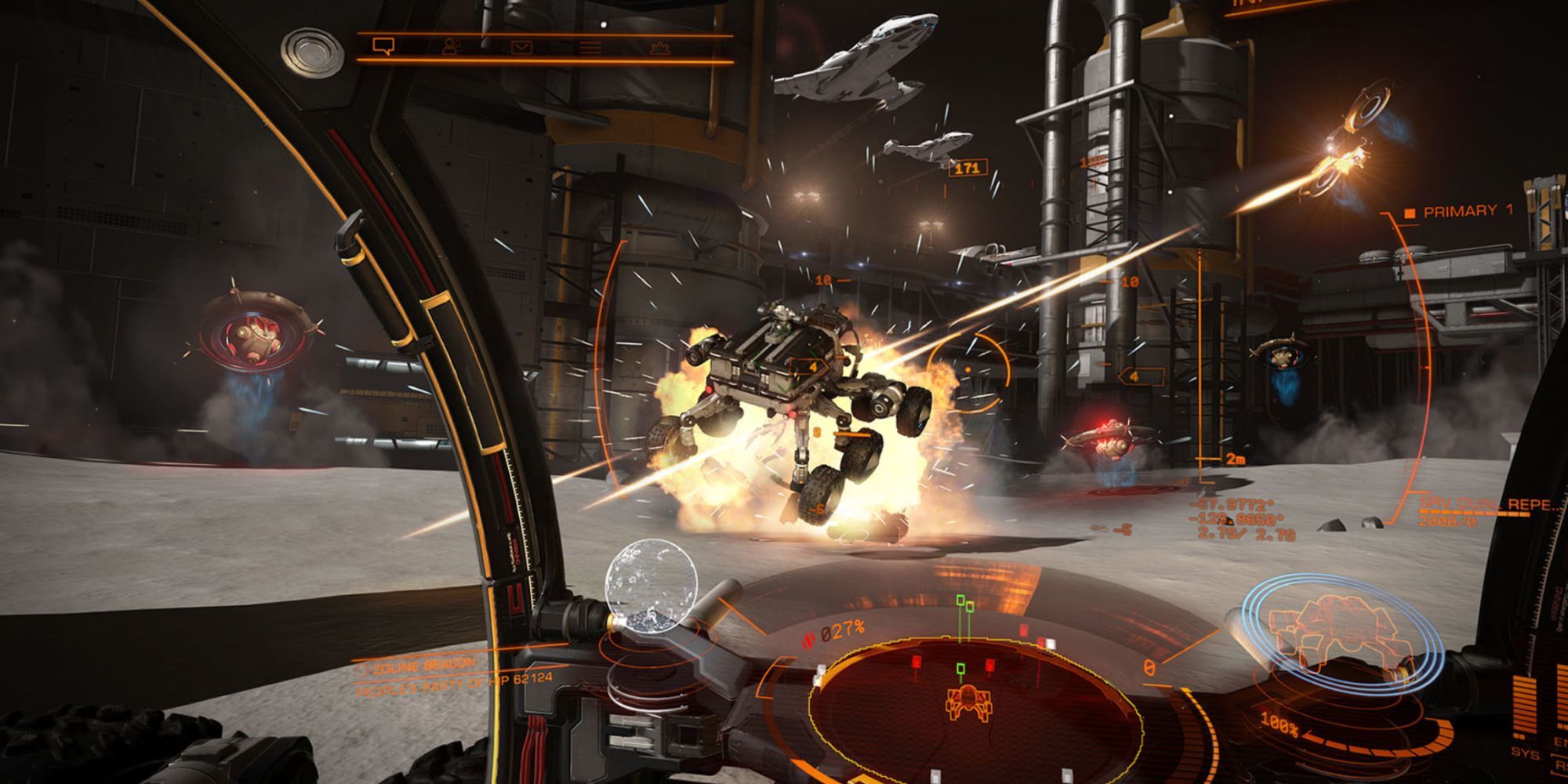 Elite Dangerous Vehicle Exploding In The Background