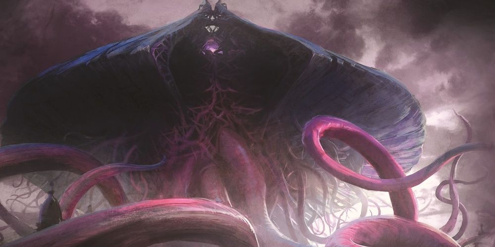 A giant, GIANT space squid assaults a planet in the MTG TCG