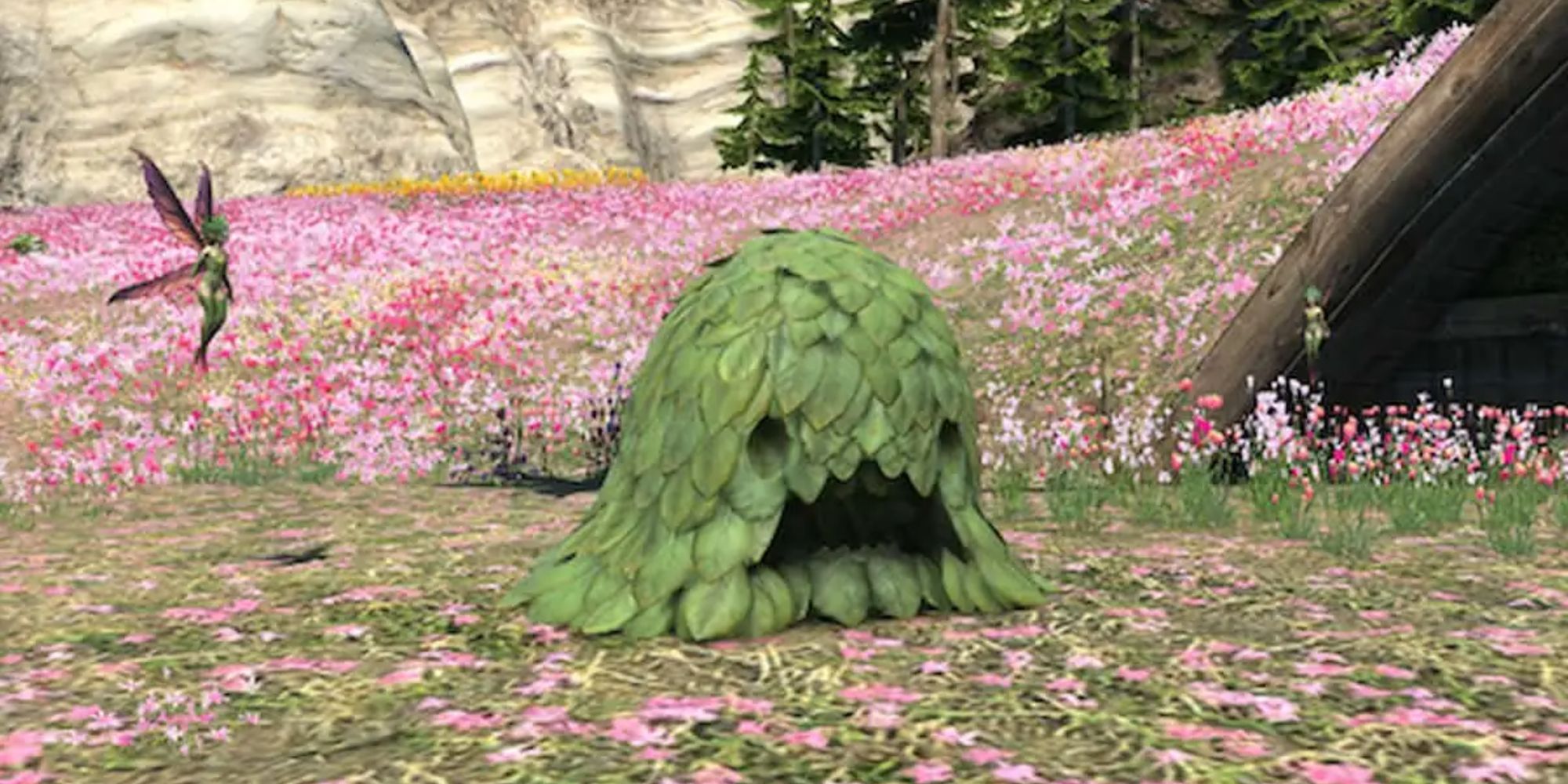 Anden from Final Fantasy 14, a Bushman that looks like a pile of leaves with a face.
