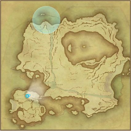 Final Fantasy 14 Island Clam location on map.