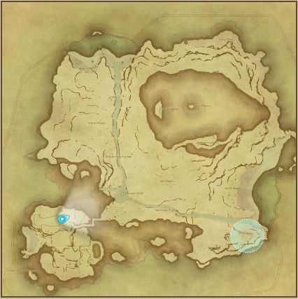 Final Fantasy 14 Island Copper Ore location on map.