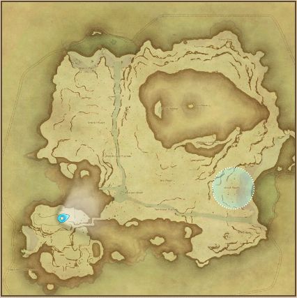 Final Fantasy 14 Island Hemp location guide on map.