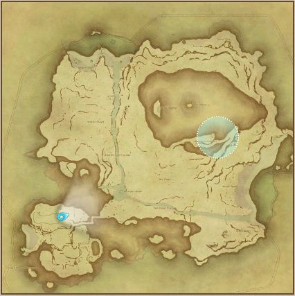 Final Fantasy 14 Island Iron Ore location on map.