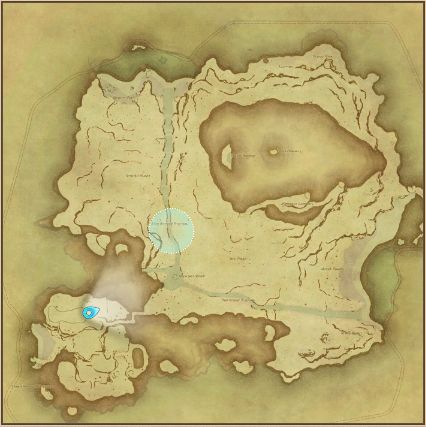 Final Fantasy 14 Island Tinsand location on map.