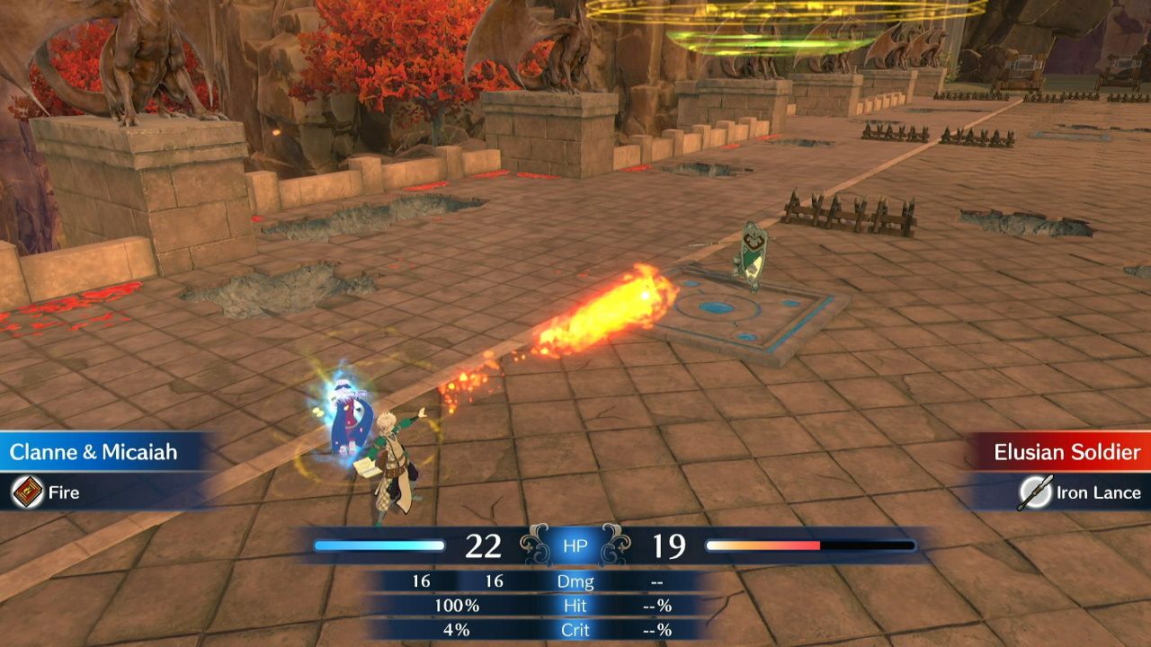 Fire Emblem Engage, Chapter 7, Hitting The Lance Fighter With Ranged Attacks To Work Around Their Terrain Boost