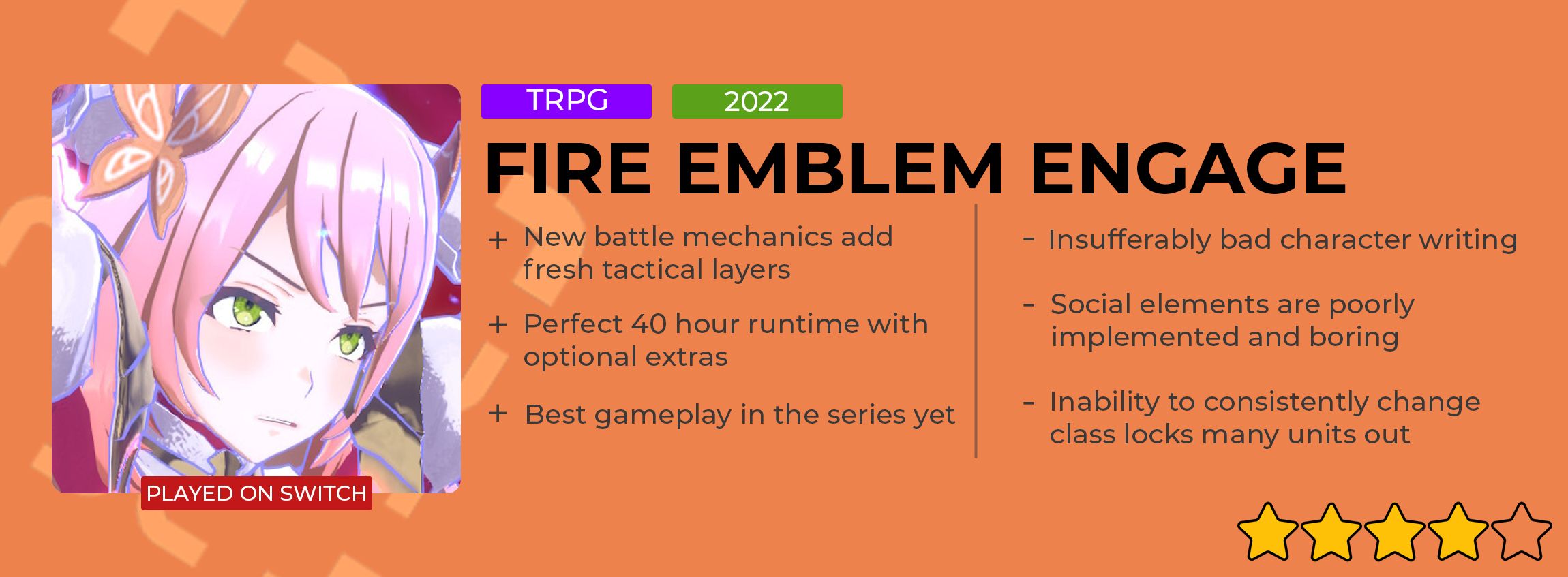 Fire Emblem Engage Review Card - score: 4/5