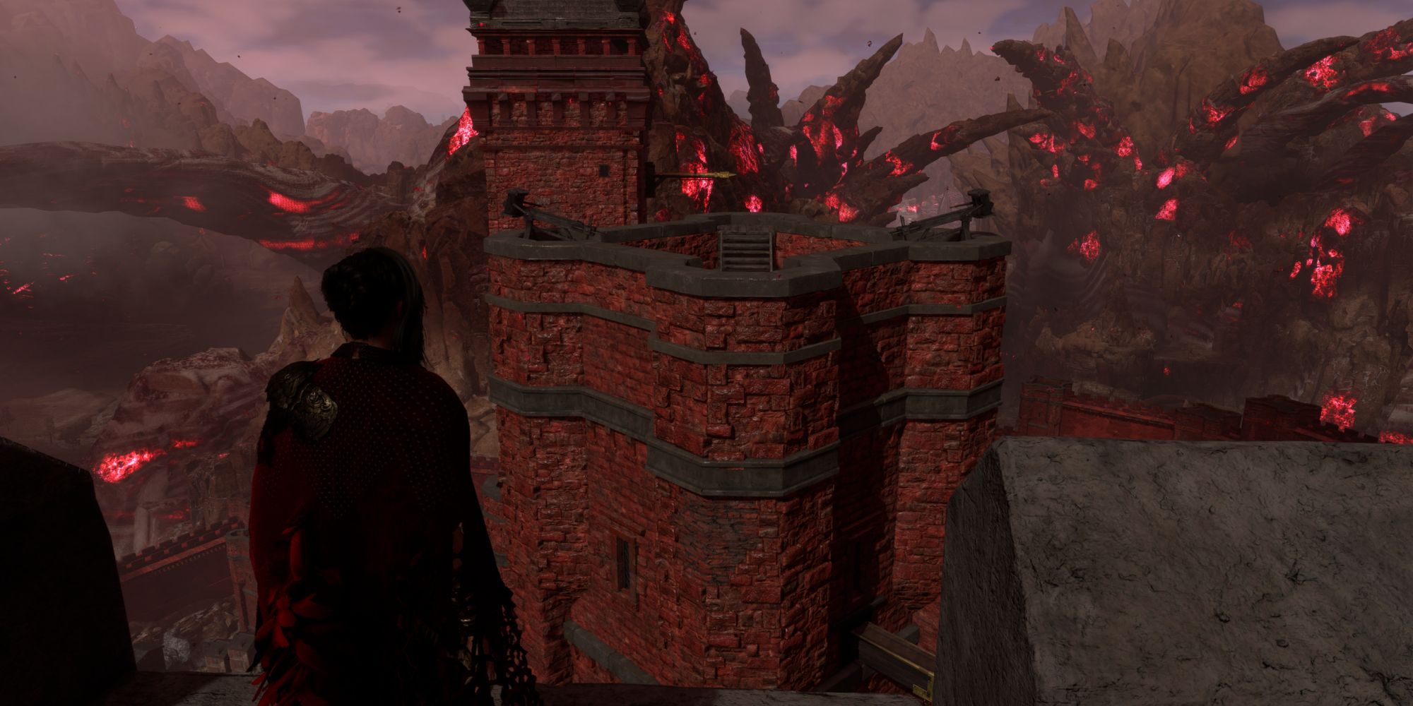 Forspoken - Frey standing on top of a tower in Praenost