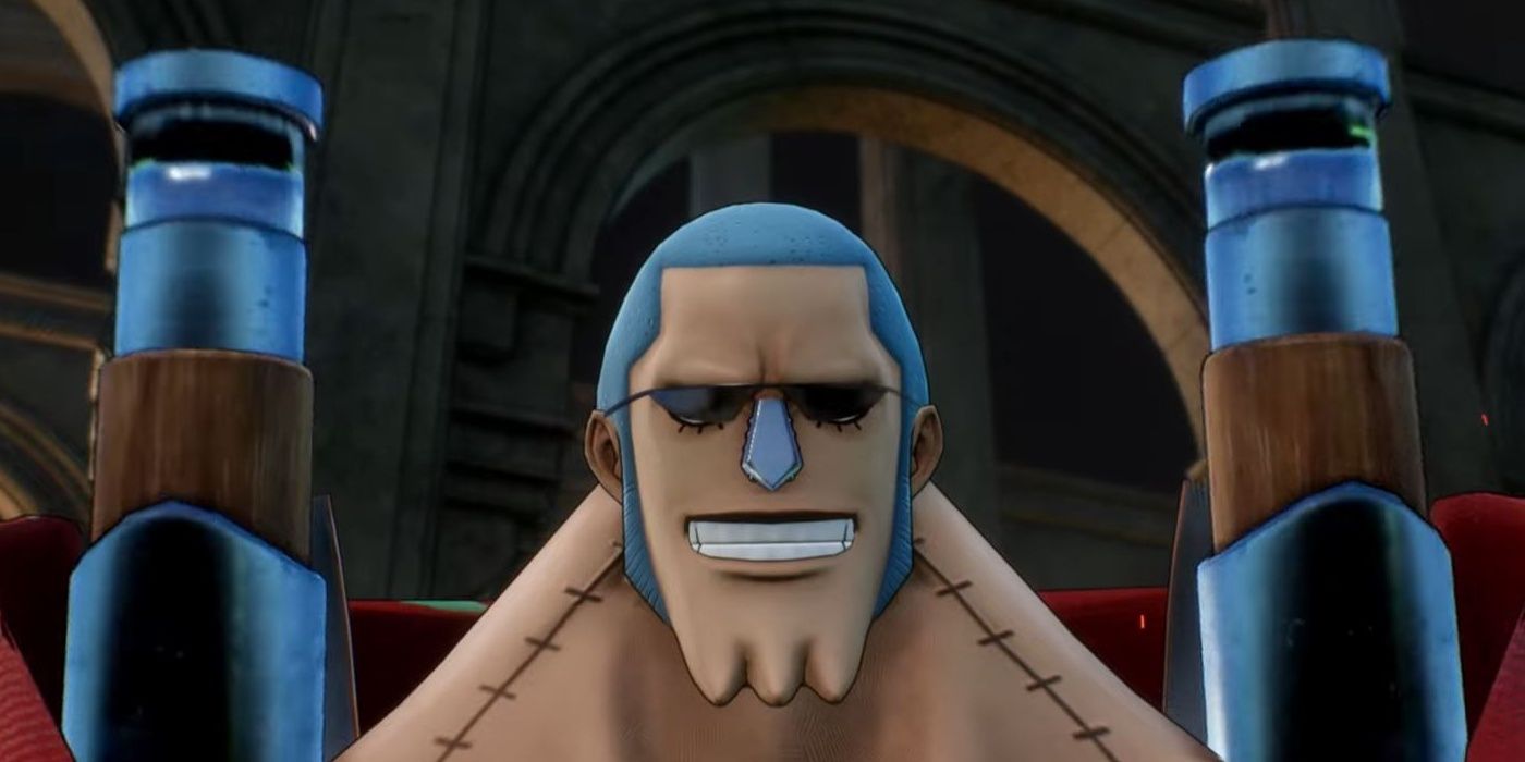 Franky deploys his cannons in One Piece Odyssey