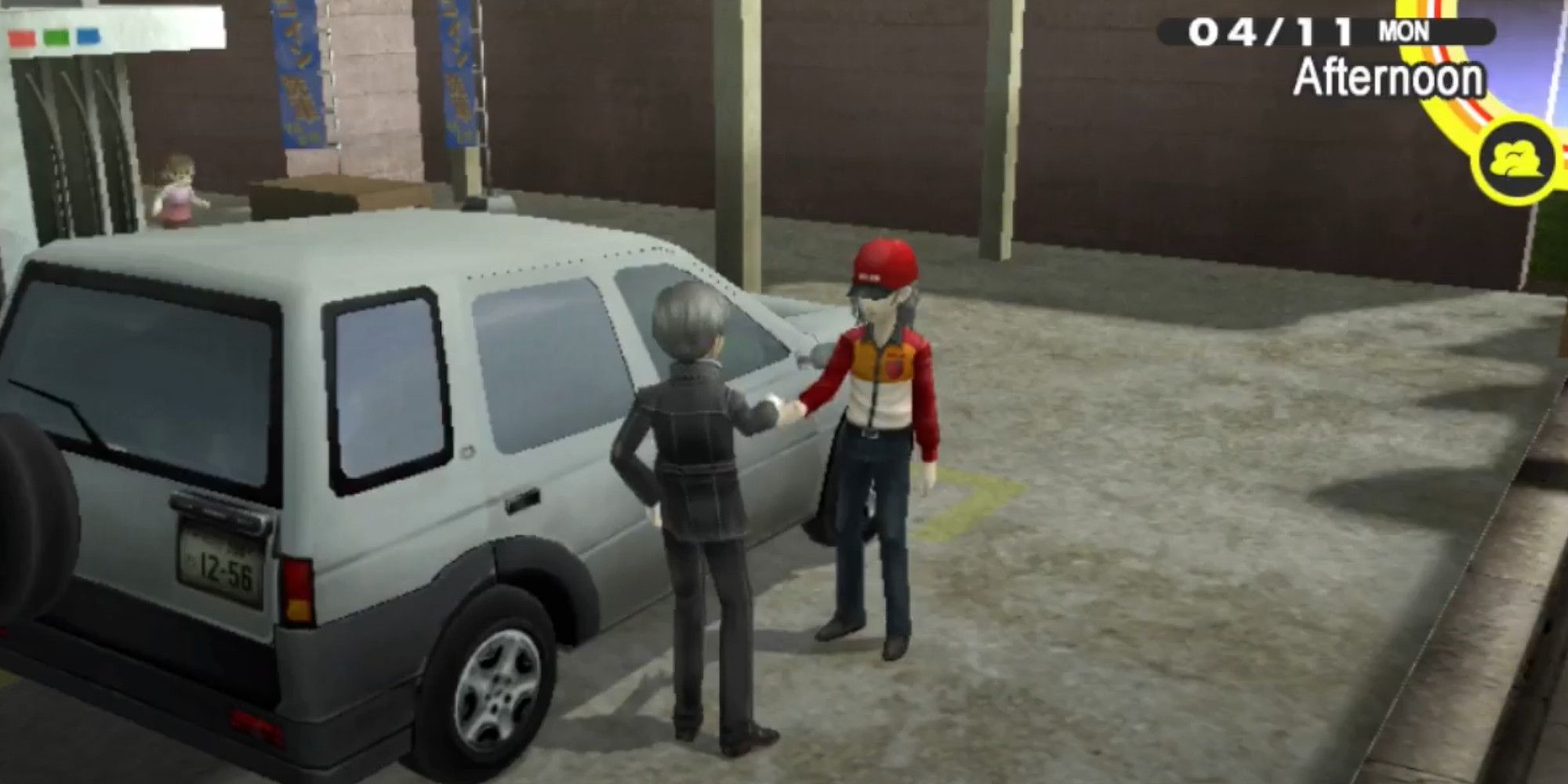 Yu Narukami Shaking Hands With The Gas Station Attendant