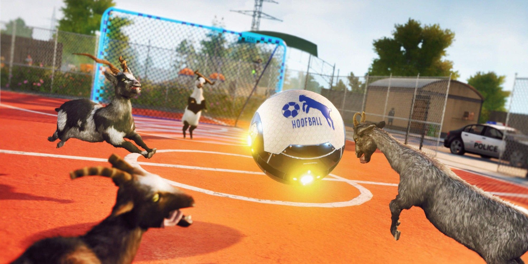 Goat Simulator 3 - Four goats playing Hoofball.