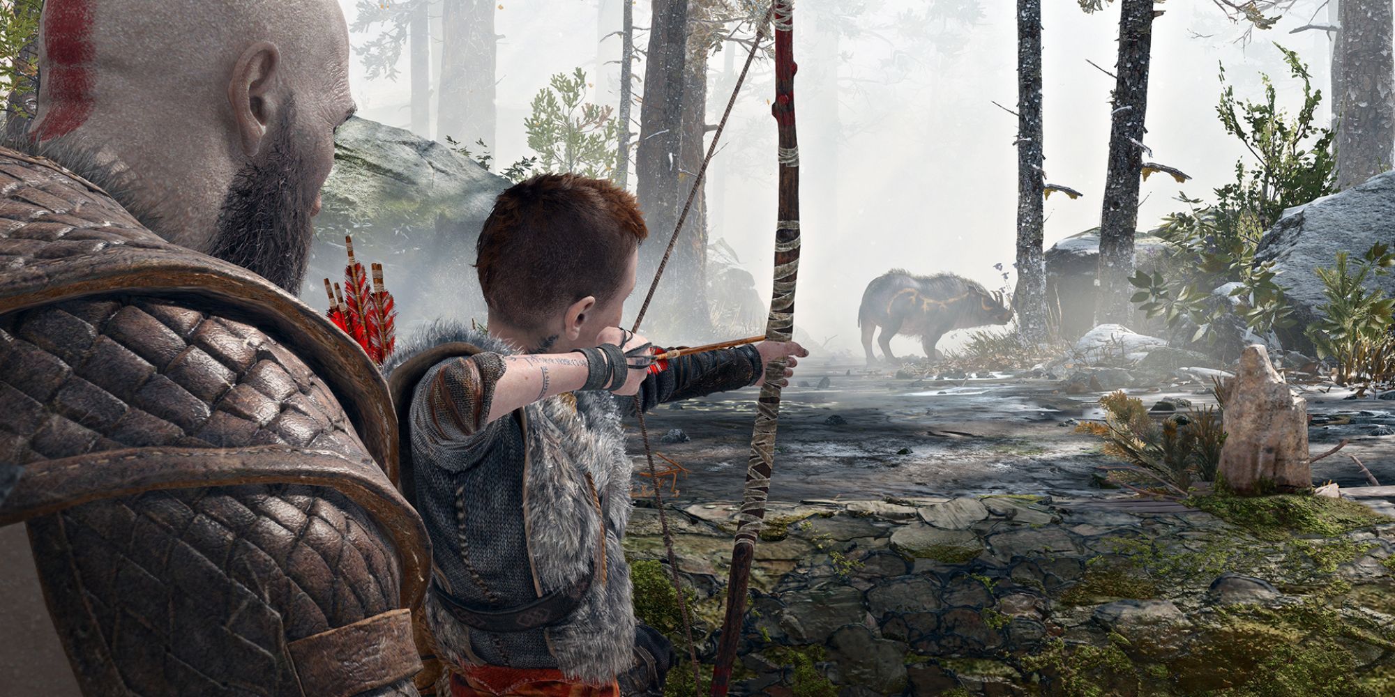 God Of War 2018 - Kratos Teaching His Son Atreus How To Use A Bow