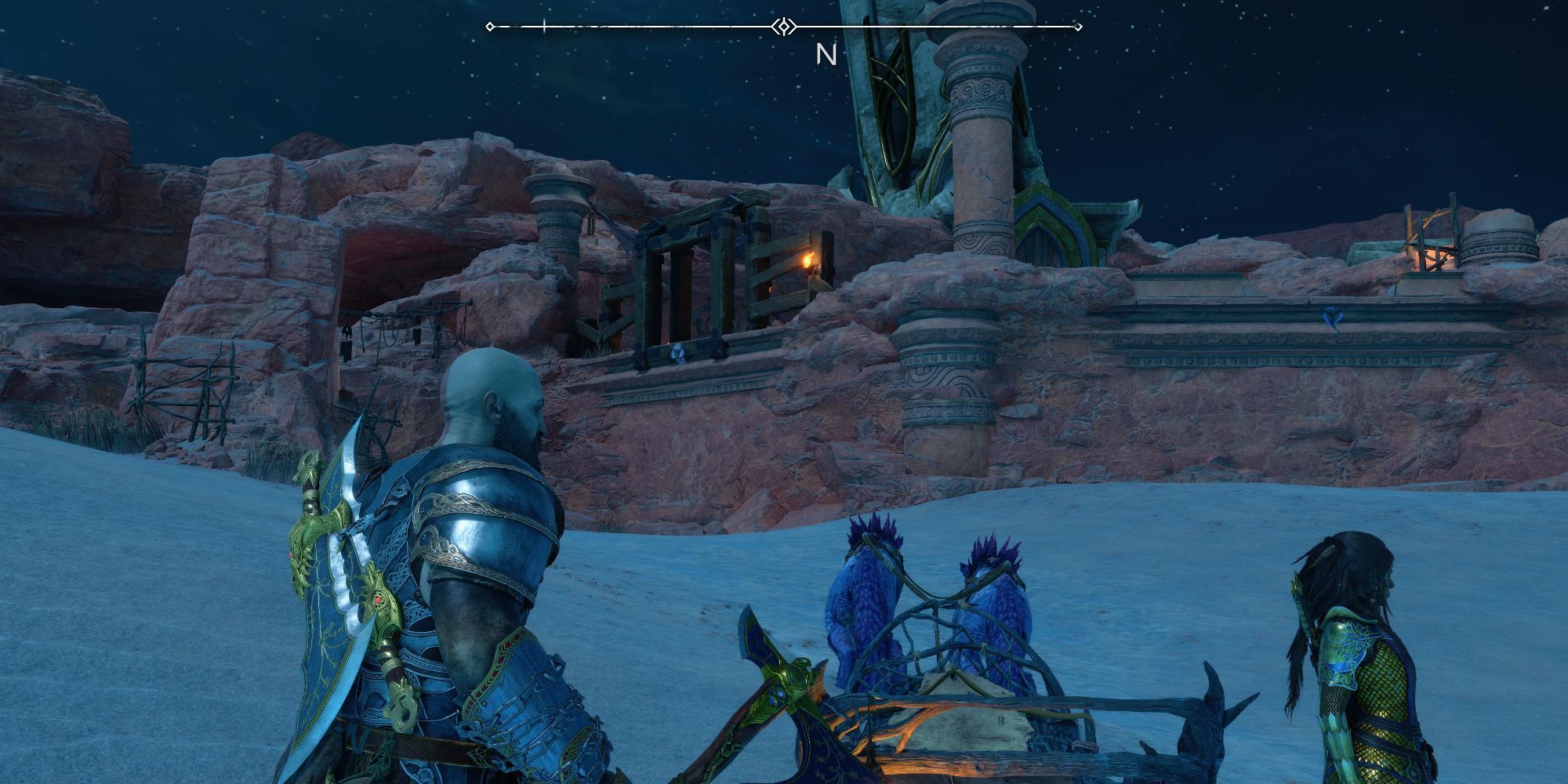 Kratos in front of the Alfheim Yggdrasil Rift building location