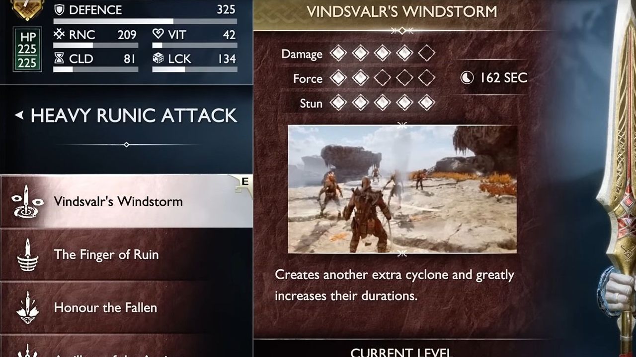 God of War RAgnarok Draupnir Spear Vindsvalr's Windstorm Description
