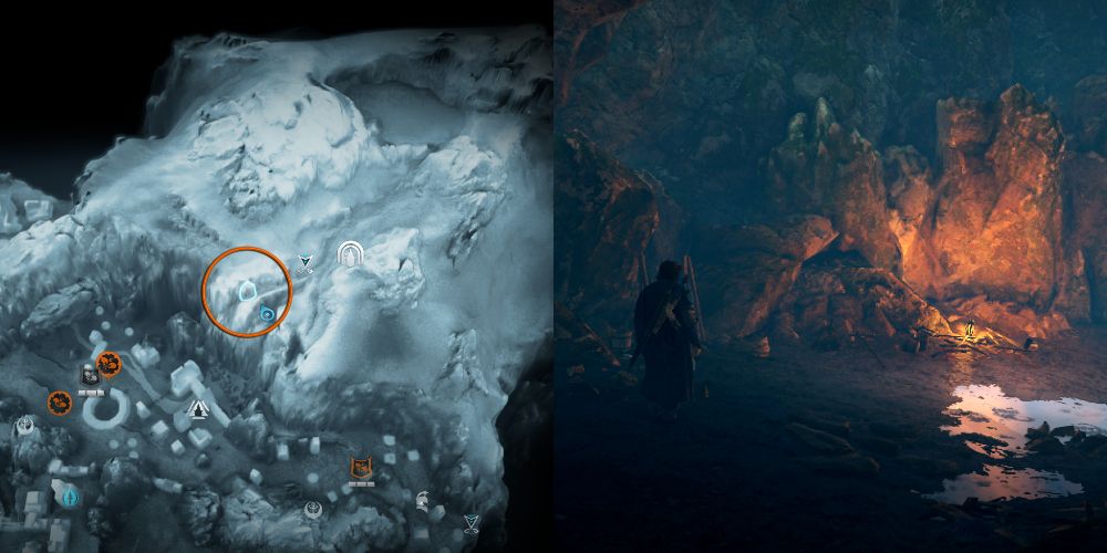 The artifact can be found inside the cave that's behind the waterfalls.