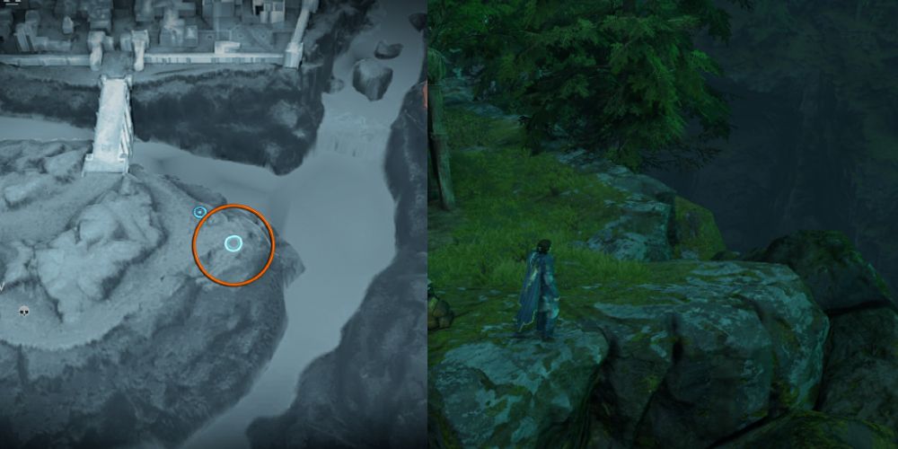 This artifact can be spotted on the edge of this cliff. 