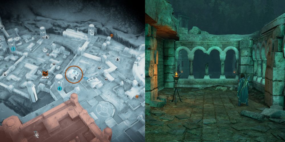 This one is easy to spot from the nearby Haedir tower that's closest to area of Minas Ithil's tower. 
