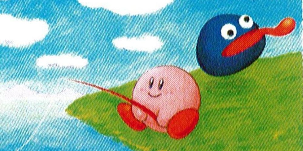 Kirby and Gooey outside in Kirby's Dream Land 3