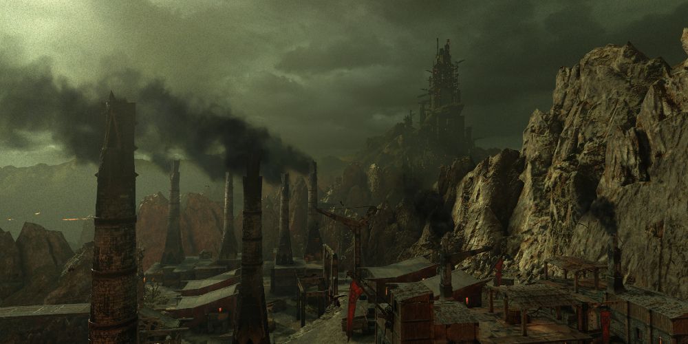 Gorgoroth - the several smoke stacks are indicative of the region's industrious progress.