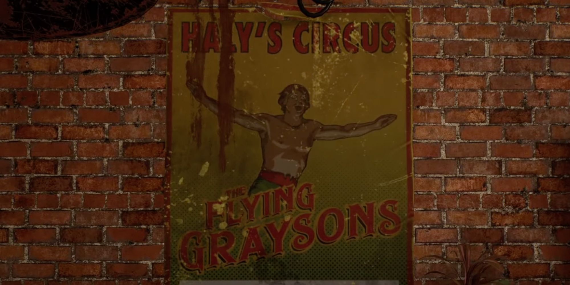 gotham knights the flying graysons poster near other haly's circus memorabilia